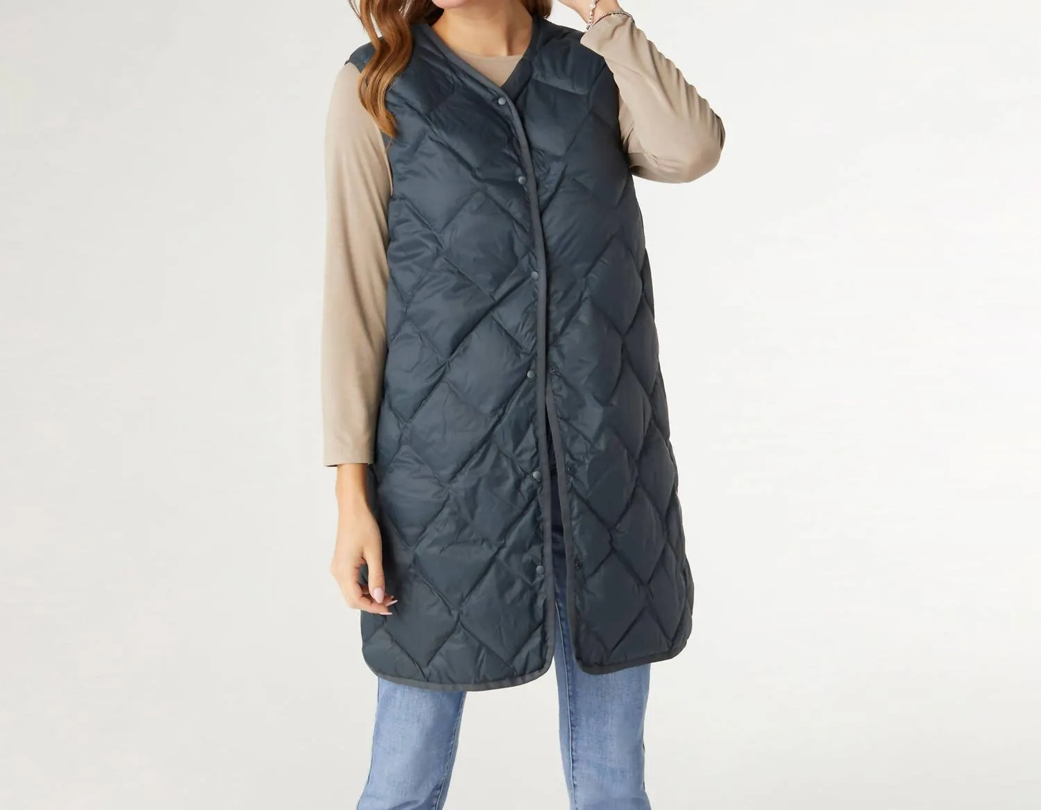 Wander Packable Lightweight Down Vest In Mediterranean Blue