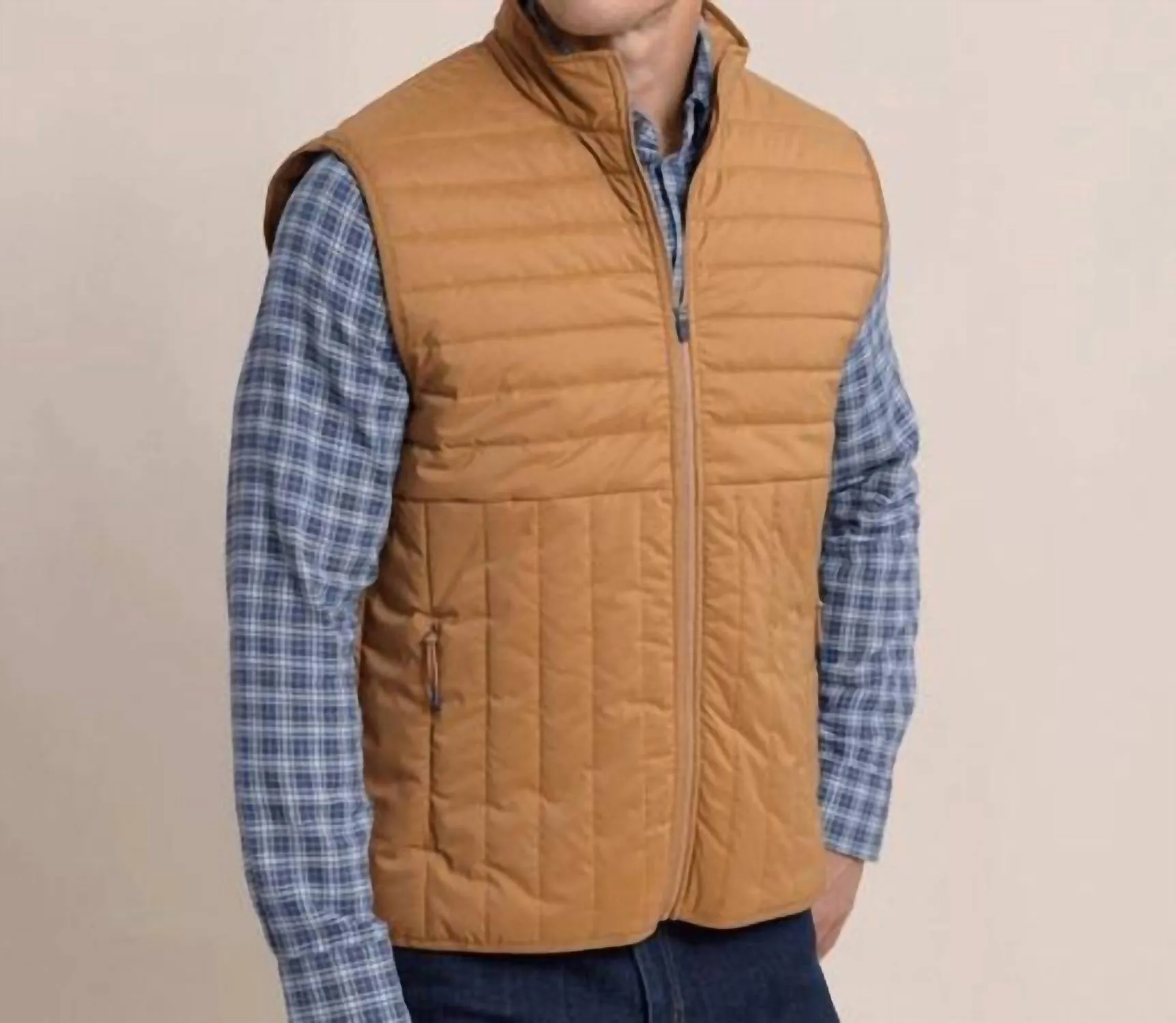 Whitemarsh Packable Quilted Vest In Hazelnut Khaki