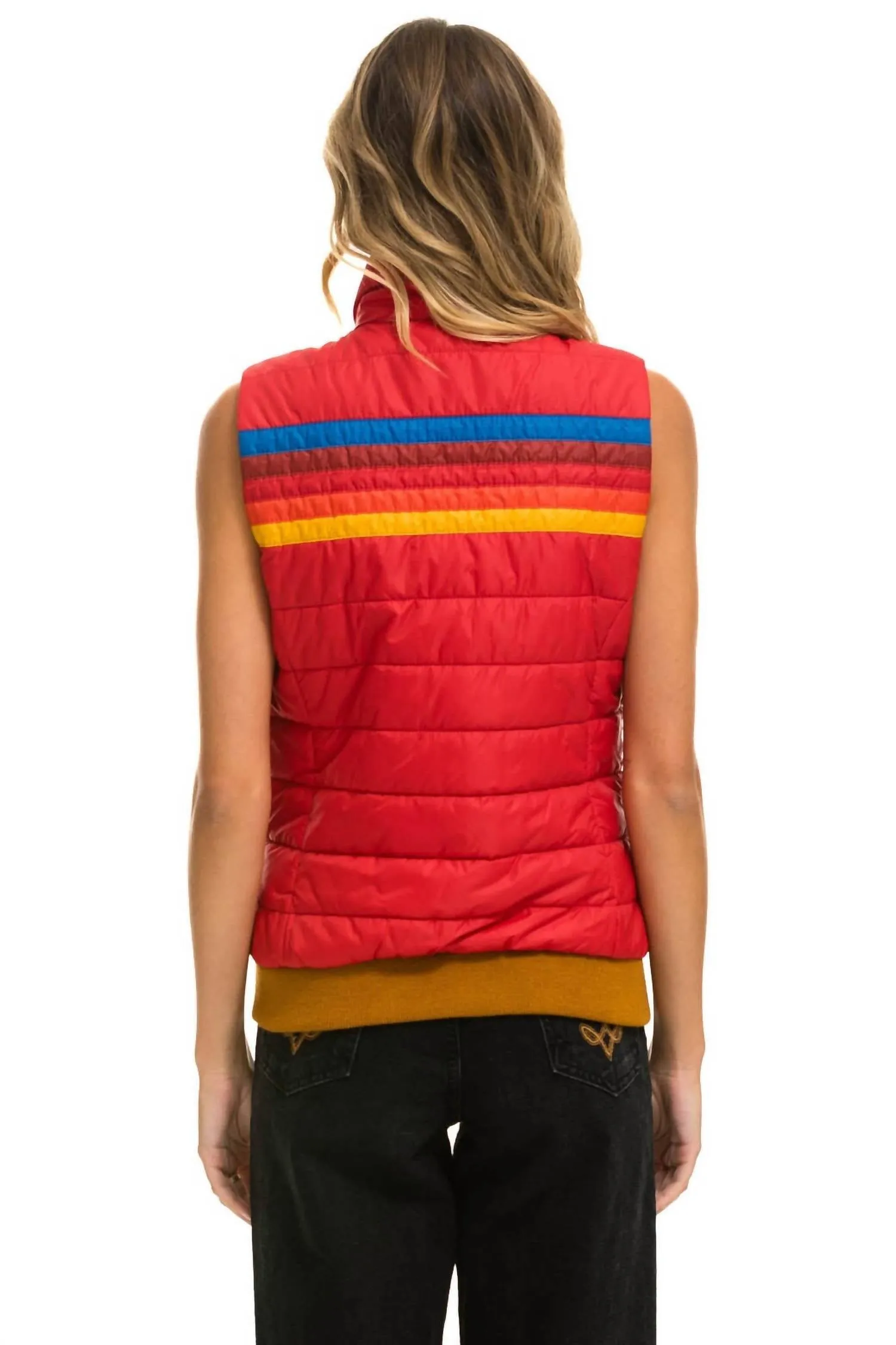 Women's 5 Stripe Vest In Cherry