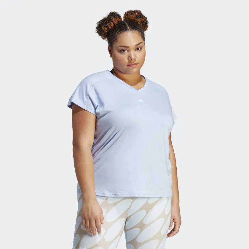Women's adidas AEROREADY Train Essentials Minimal Branding V-Neck Tee (Plus Size)