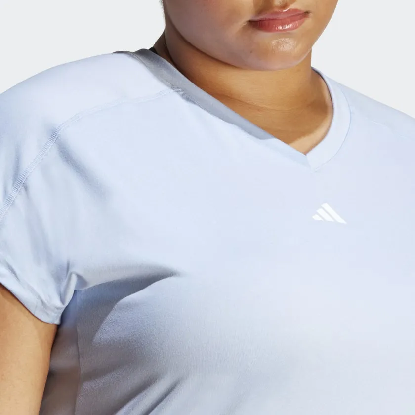 Women's adidas AEROREADY Train Essentials Minimal Branding V-Neck Tee (Plus Size)