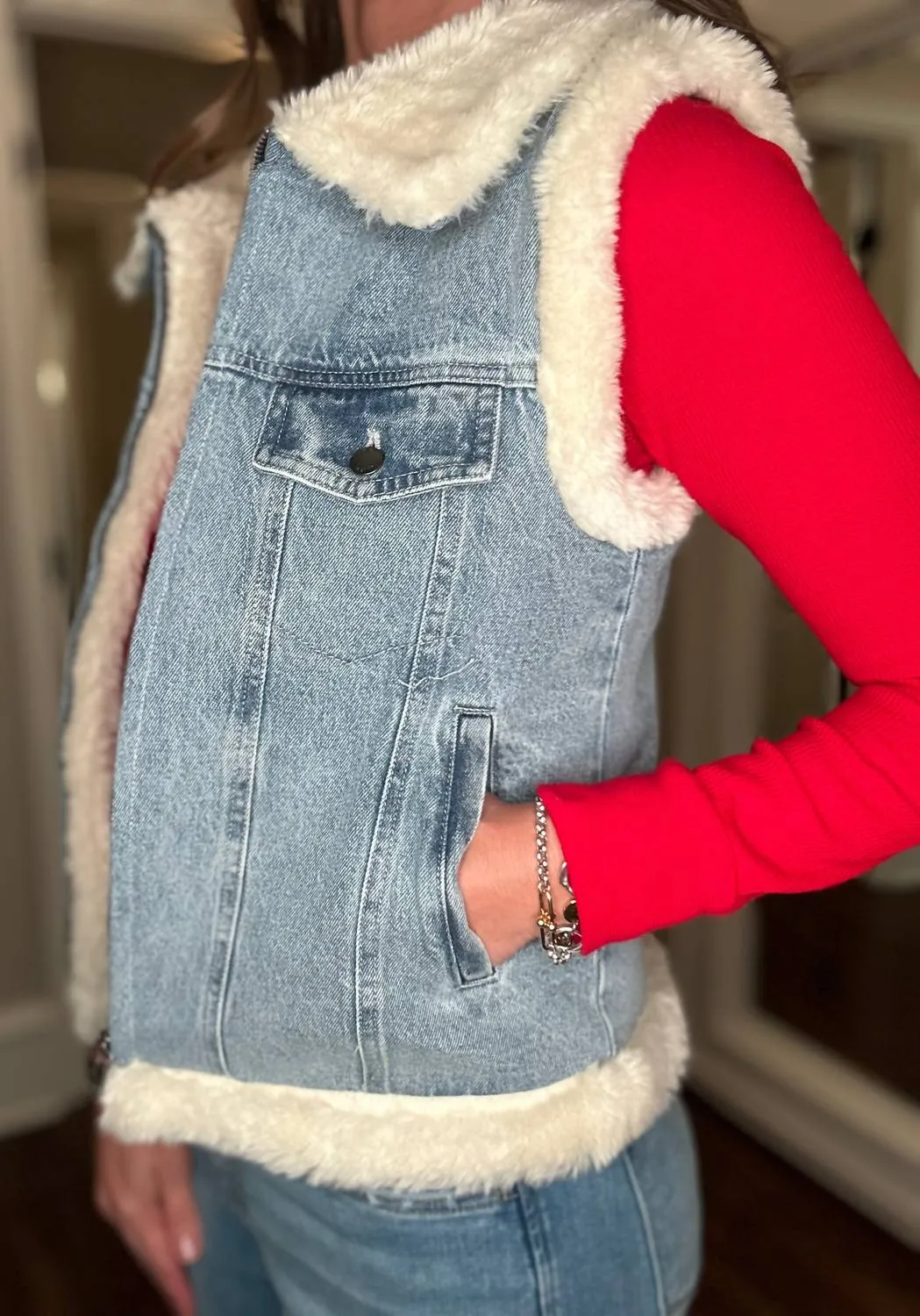 Women's Denim Vest 10.2 In Blue