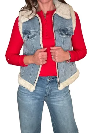 Women's Denim Vest 10.2 In Blue