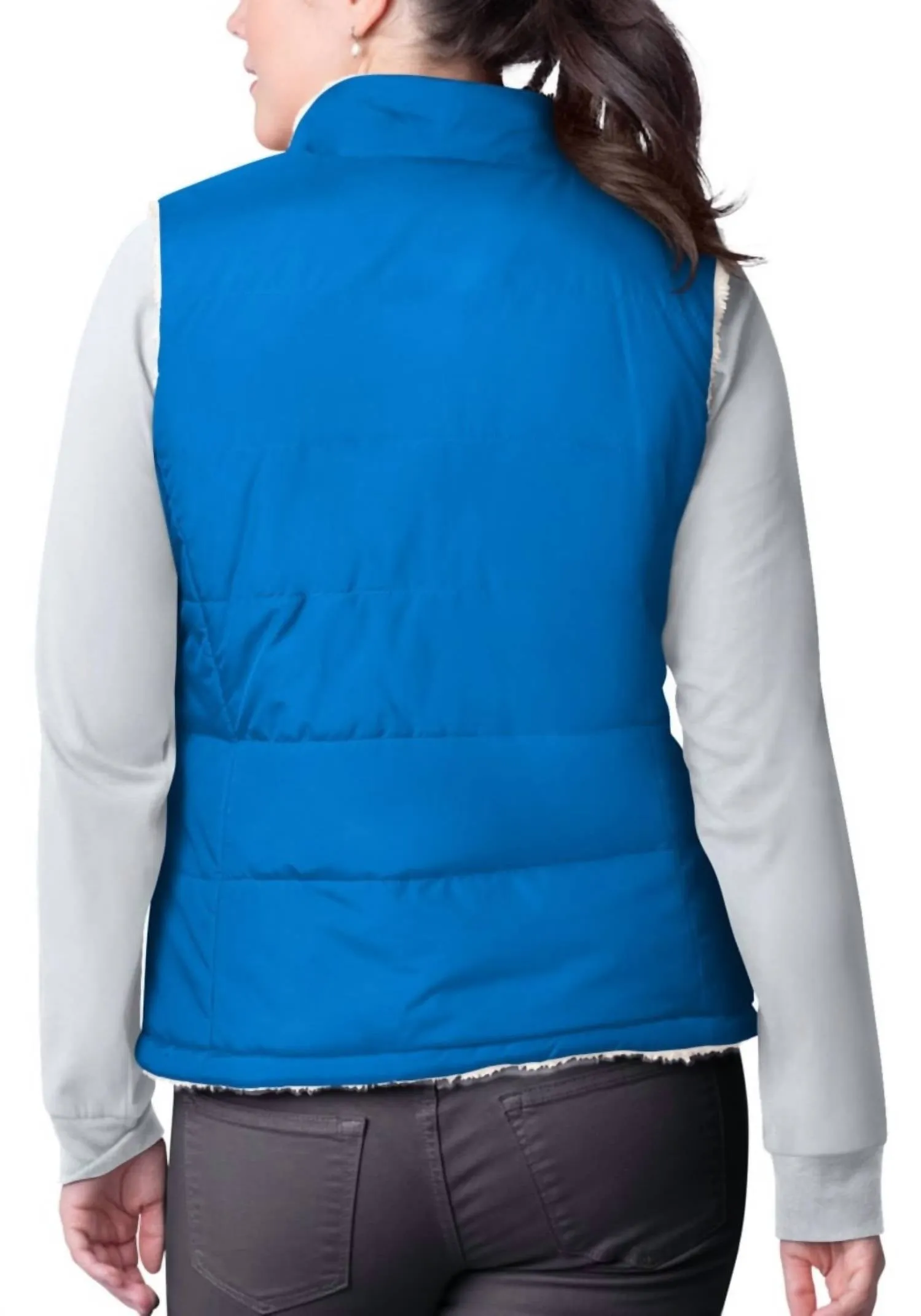 Women's Detroit Lions Reversible Game Rule Vest In Blue