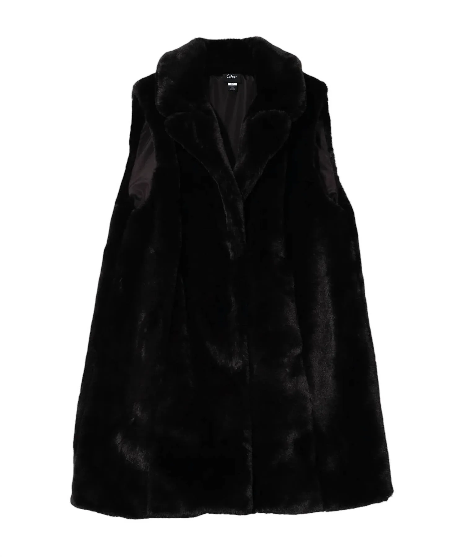 Women's Sheared Faux Mink Longline Vest In Black