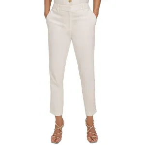 Womens Solid Linen Dress Pants