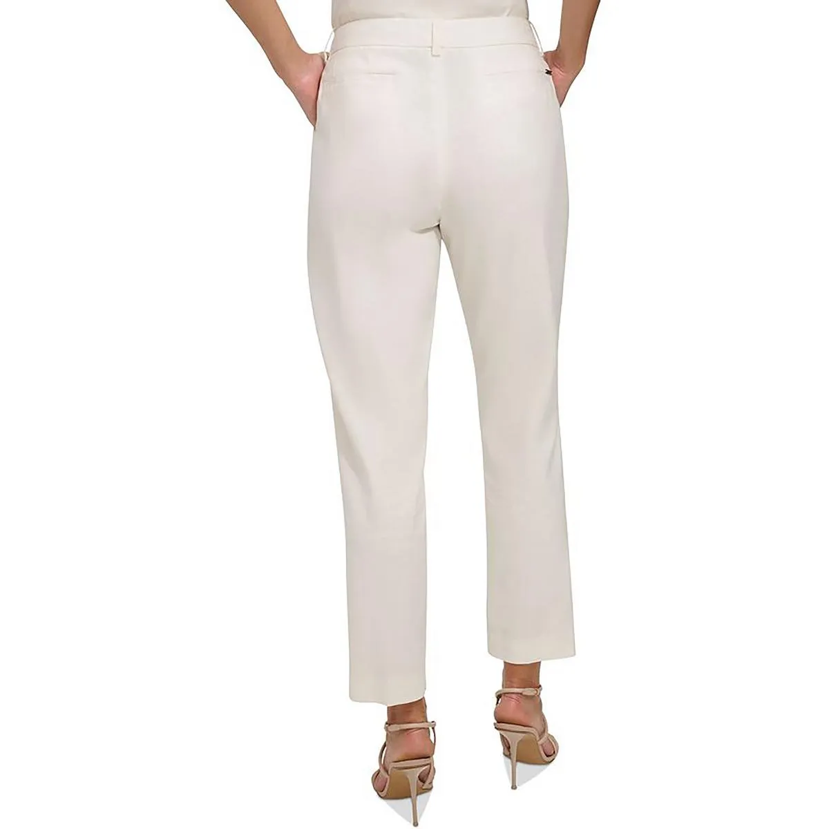 Womens Solid Linen Dress Pants