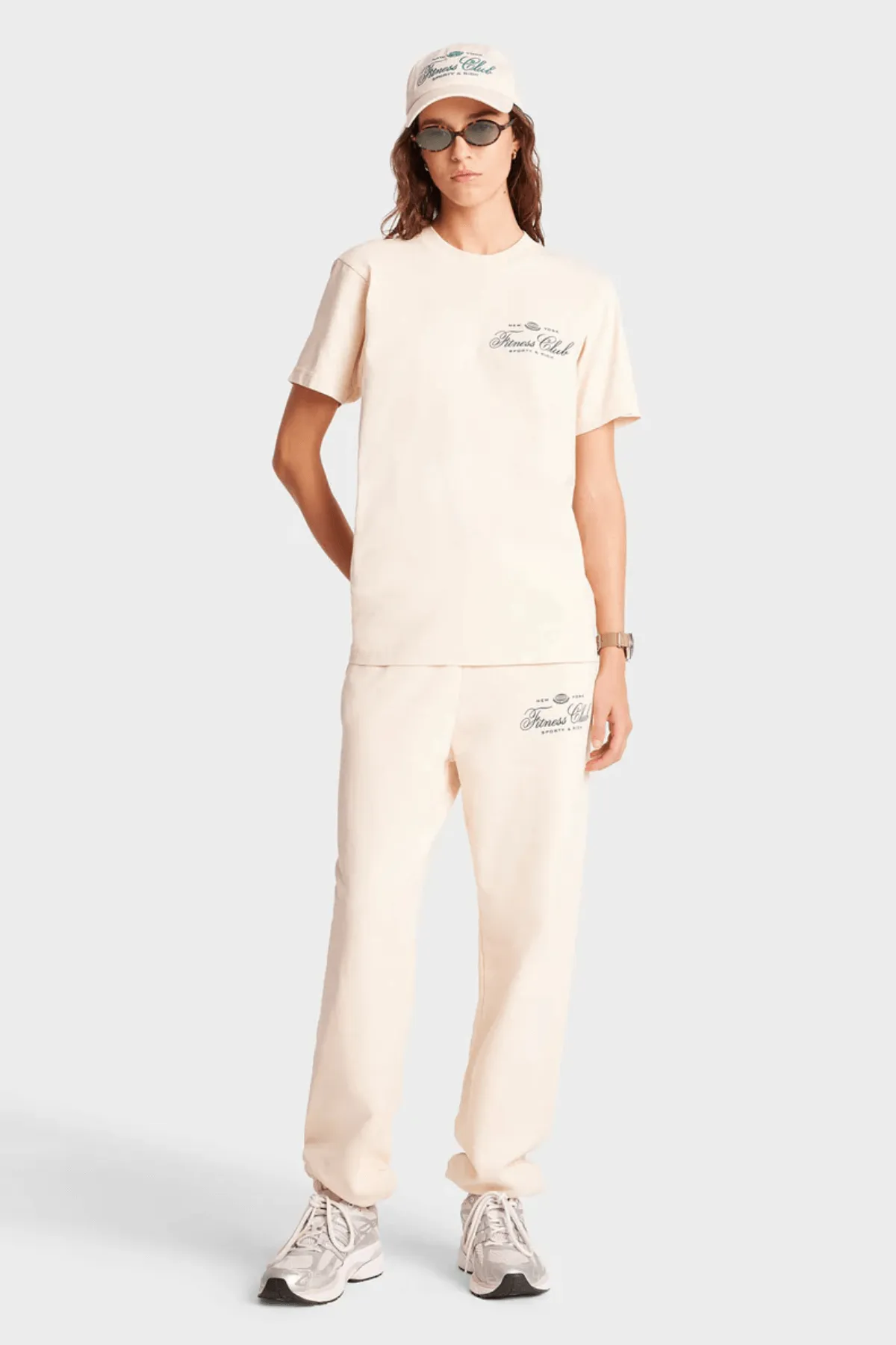 Womens Sporty & Rich Sporty & Rich Fitness World T-Shirt - Cream/ Alpine