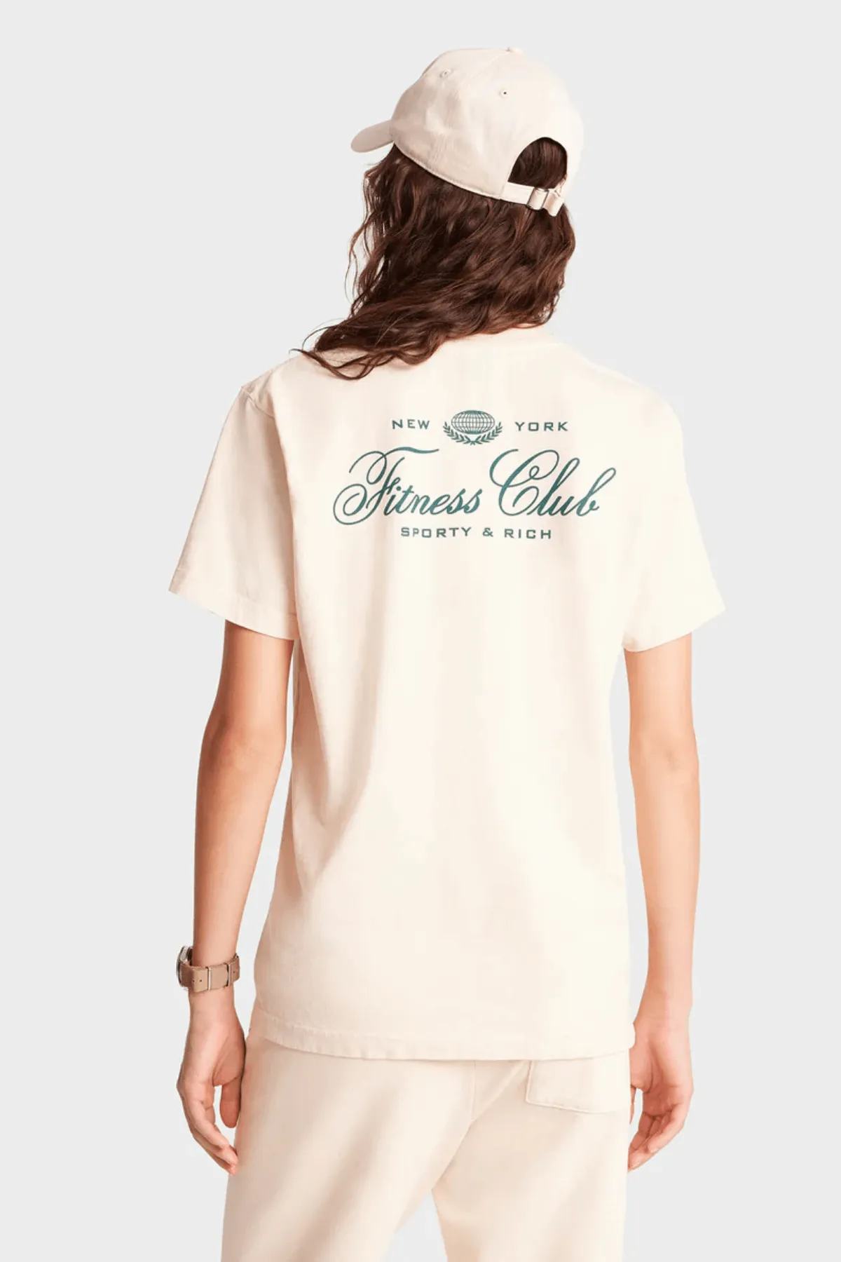 Womens Sporty & Rich Sporty & Rich Fitness World T-Shirt - Cream/ Alpine
