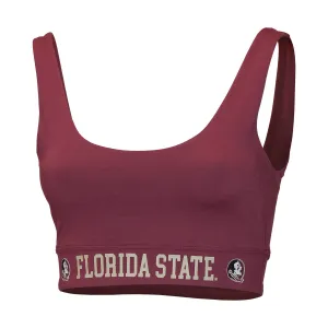 ZooZatz Women's Seminole Logo/Florida State Scoop Sports Bra - Garnet ZooZatz Clothing Women