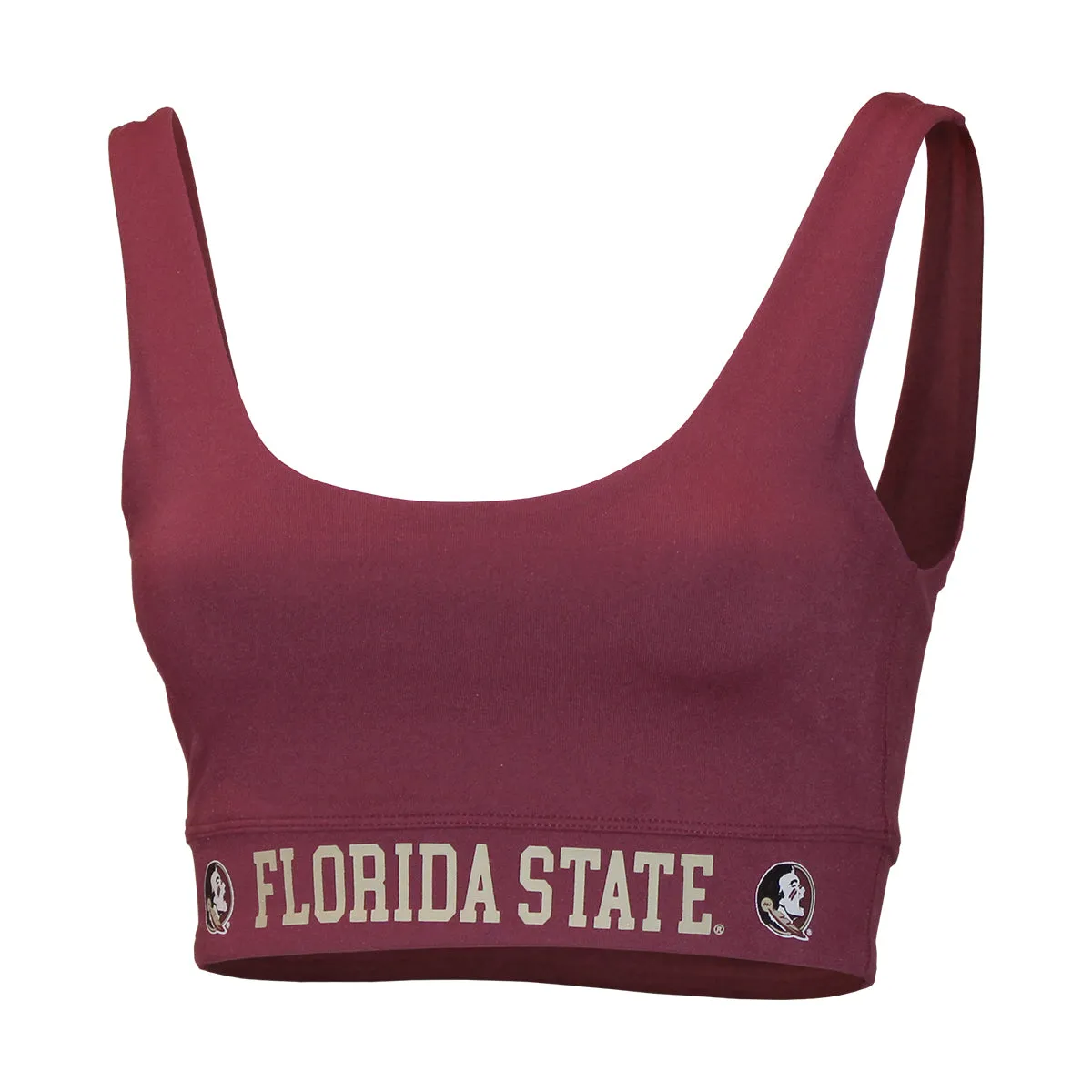 ZooZatz Women's Seminole Logo/Florida State Scoop Sports Bra - Garnet ZooZatz Clothing Women